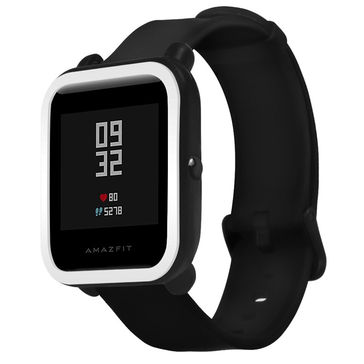 Anti-scratch Dual-color Flexi Silicone Watch Case for Huami Amazfit Youth Edition Lite - White/Black-2