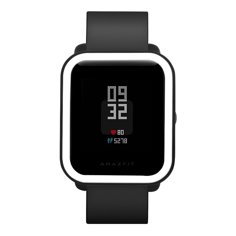Anti-scratch Dual-color Flexi Silicone Watch Case for Huami Amazfit Youth Edition Lite - White/Black-3