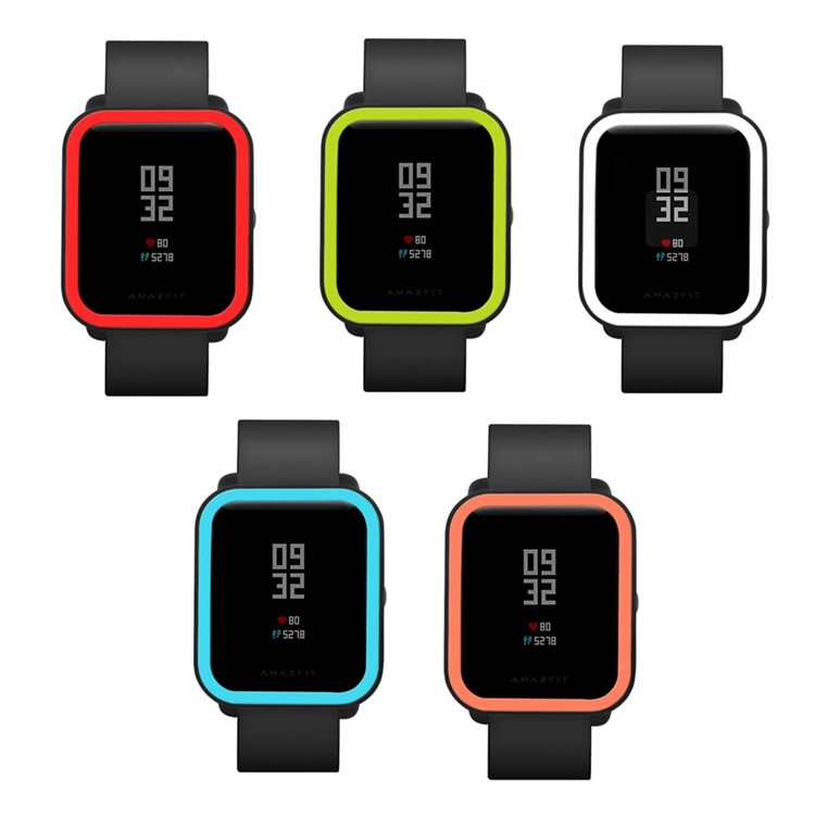 Anti-scratch Dual-color Flexi Silicone Watch Case for Huami Amazfit Youth Edition Lite - White/Black-7