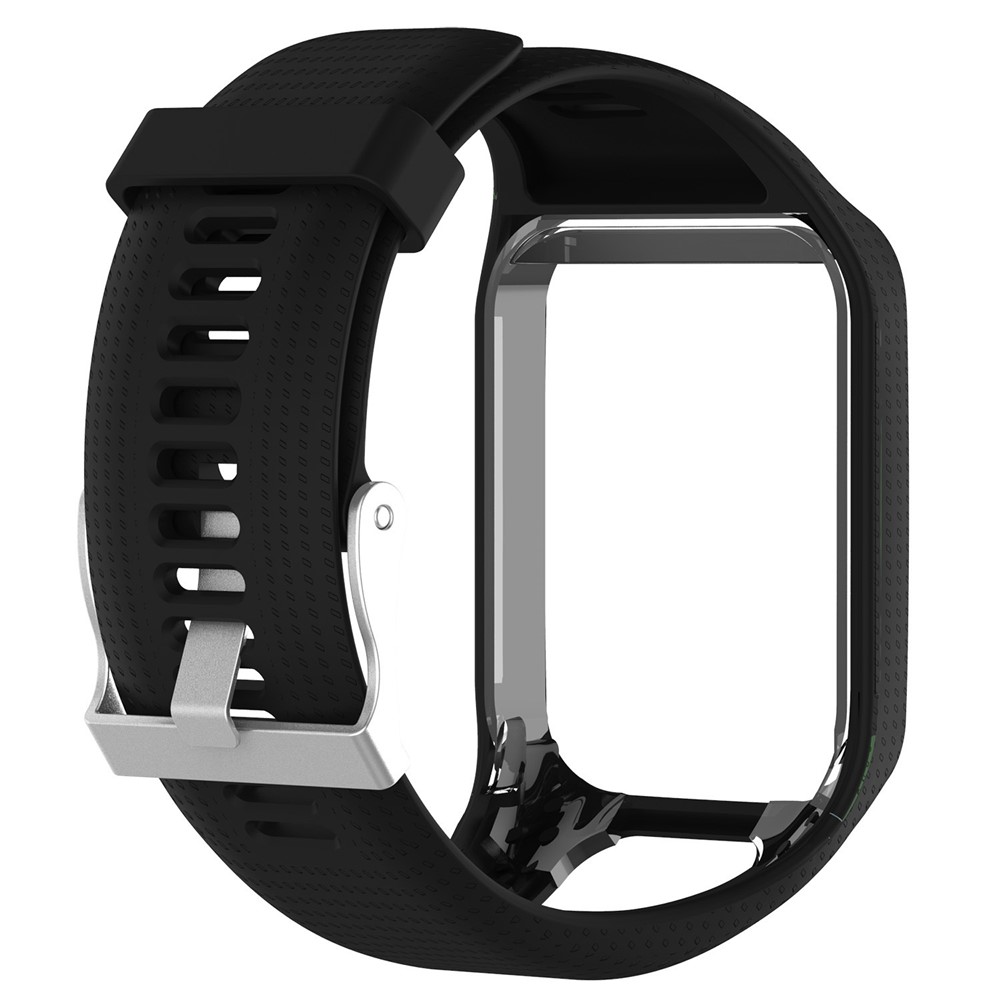 Substituição Banda Suave Silicone Relógio Para TomTom Esporte Corredor 2/3 - Preto-3