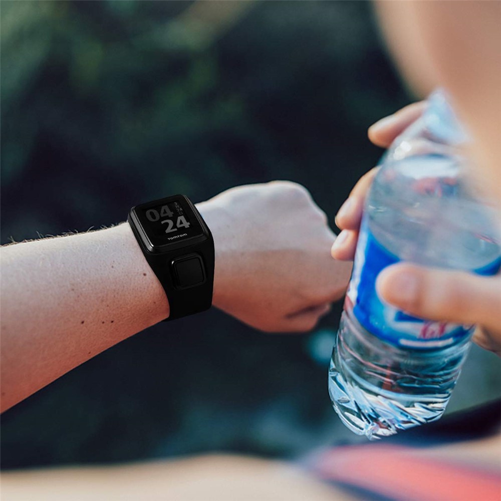 Substituição Banda Suave Silicone Relógio Para TomTom Esporte Corredor 2/3 - Preto-5