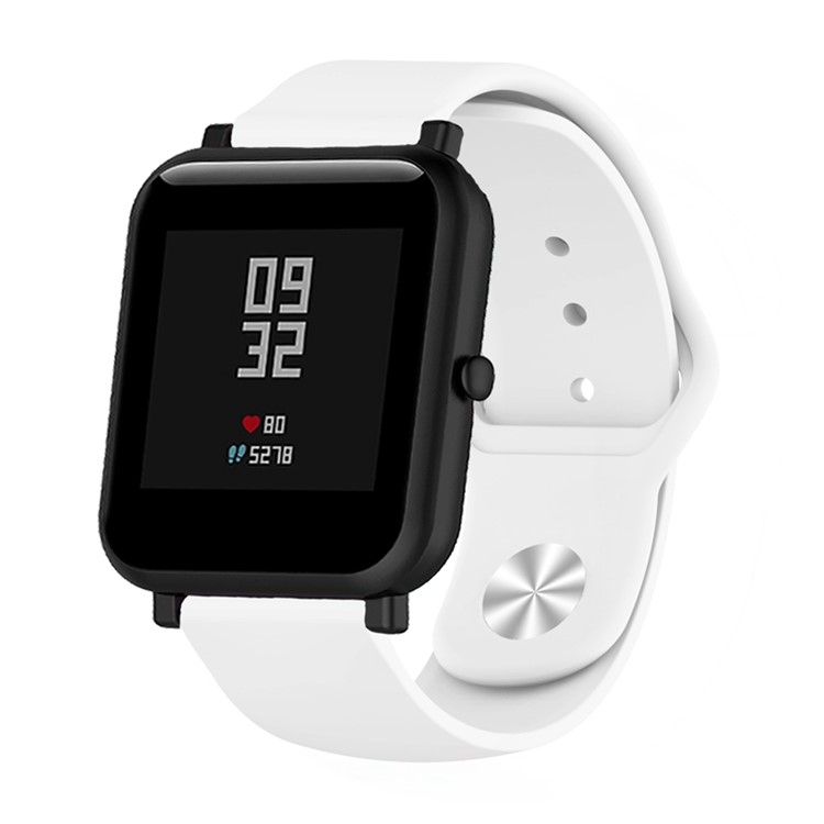 Solid Color TPU Smart Watch Replacement Strap for Huami Amazfit Youth Edition - White-2