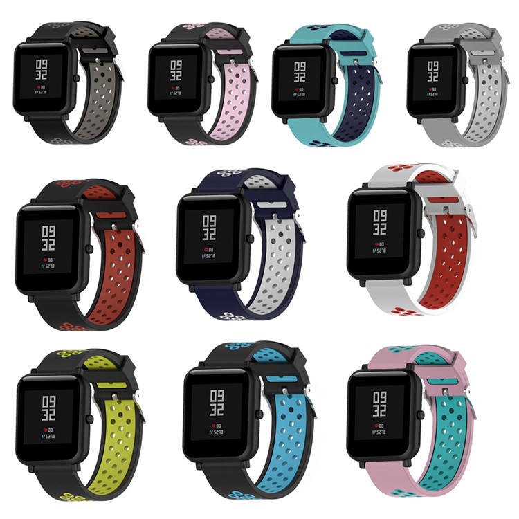 Pulseira Inteligente Dual-cores Substituição TPU Para A Edição Juventude Huami Amazfit - Branco / Vermelho-3