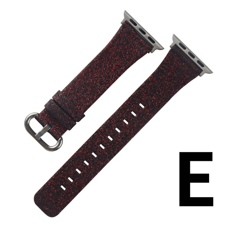 Navidad Que Brilla Correa De Reloj Inteligente De Reemplazo De Cuero Genuino Para La Serie Reloj De Manzana 5/4 44mm / Serie 3/2/1 42mm - Estilo E-1
