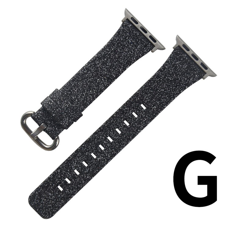 Navidad Que Brilla Correa De Reloj Inteligente De Reemplazo De Cuero Genuino Para La Serie Reloj De Manzana 5/4 44mm / Serie 3/2/1 42mm - Estilo De G-1
