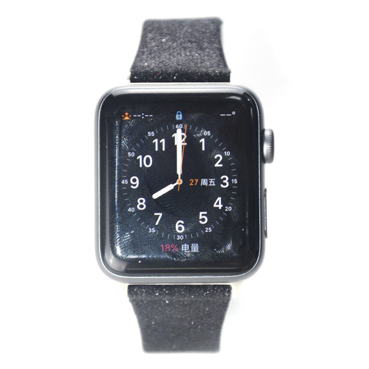 Navidad Que Brilla Correa De Reloj Inteligente De Reemplazo De Cuero Genuino Para La Serie Reloj De Manzana 5/4 44mm / Serie 3/2/1 42mm - Estilo De G-4