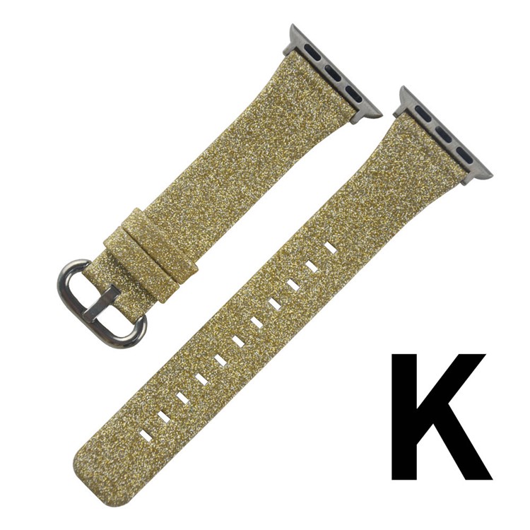 Navidad Que Brilla Correa De Reloj Inteligente De Reemplazo De Cuero Genuino Para La Serie Reloj De Manzana 5/4 44mm / Serie 3/2/1 42mm - Estilo K-1