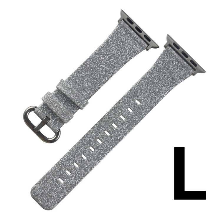 Weihnachten Glänzende Echtes Leder Smart Watch Ersatzarmband Für Apple Uhrenserie 5/4 44mm / Serie 3/2/1 42mm - Stil L-1