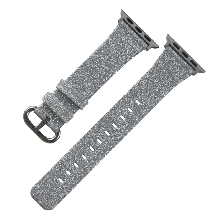 Weihnachten Glänzende Echtes Leder Smart Watch Ersatzarmband Für Apple Uhrenserie 5/4 44mm / Serie 3/2/1 42mm - Stil L-2