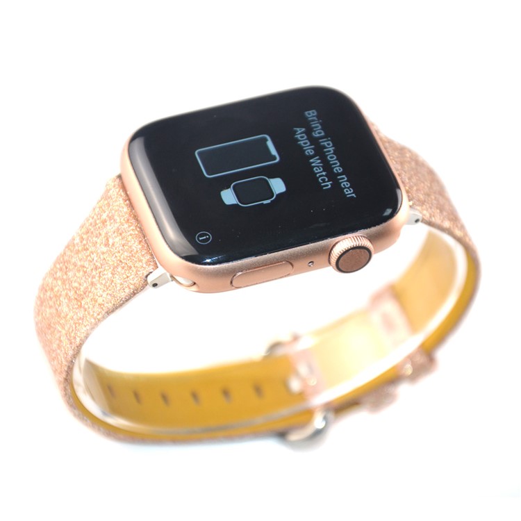 Navidad Que Brilla Correa De Reloj Inteligente De Reemplazo De Cuero Genuino Para La Serie Reloj De Manzana 5/4 44mm / Serie 3/2/1 42mm - N Estilo-5