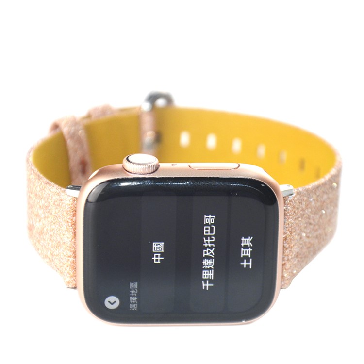 Navidad Que Brilla Correa De Reloj Inteligente De Reemplazo De Cuero Genuino Para La Serie Reloj De Manzana 5/4 44mm / Serie 3/2/1 42mm - N Estilo-7