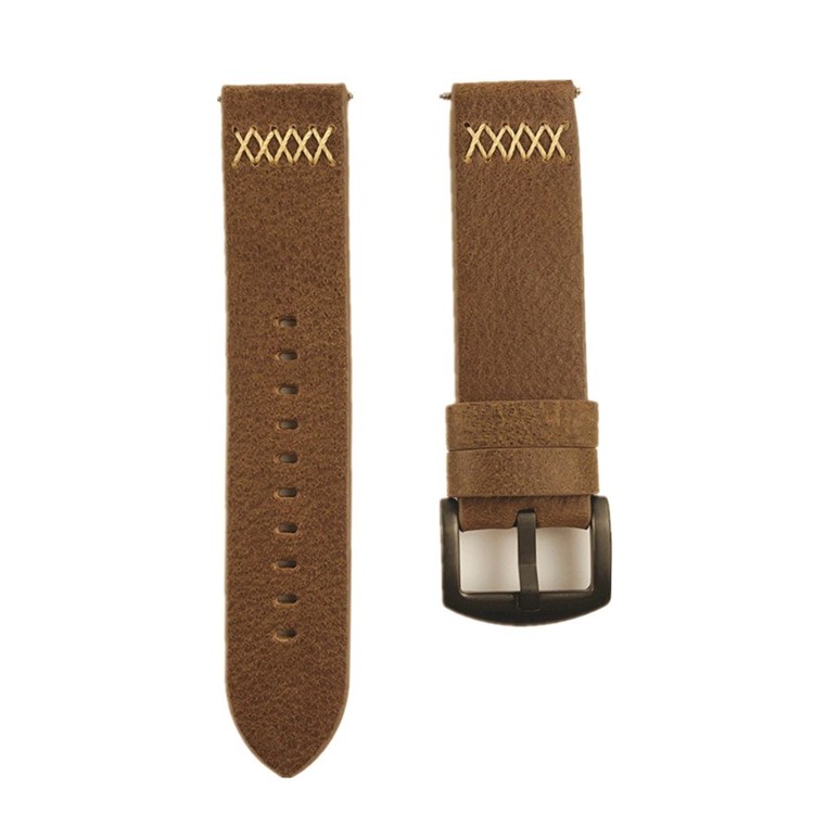 Crazy Horse Skin Cowhide Leather Smart Watch Band Replacement Strap for Samsung Galaxy Watch 46mm - Brown-1