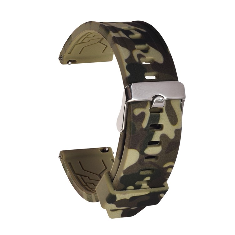 Camouflage Pattern Silicone Watch Strap Replacement for Samsung Galaxy Watch 46mm - Green-1