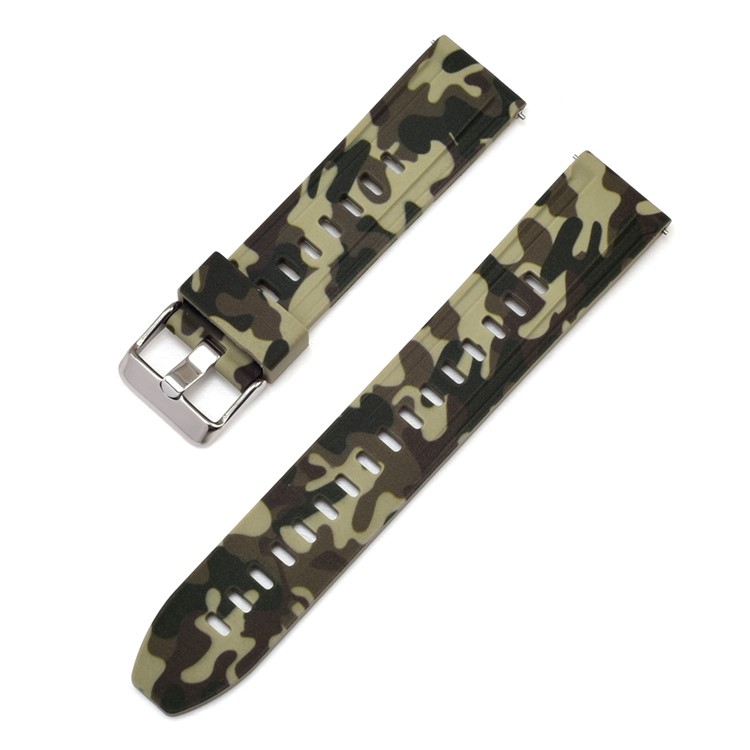 Camouflage Pattern Silicone Watch Strap Replacement for Samsung Galaxy Watch 46mm - Green-2