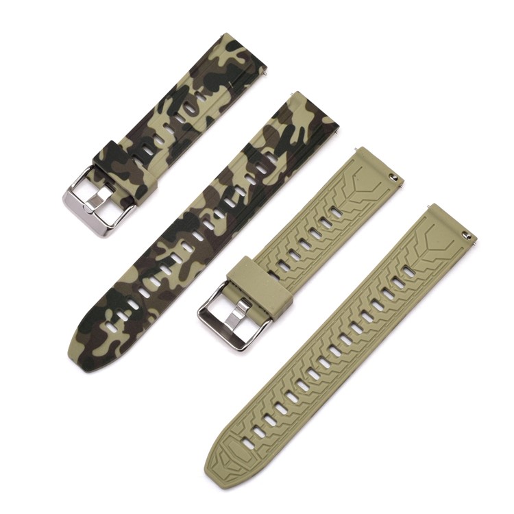 Camouflage Pattern Silicone Watch Strap Replacement for Samsung Galaxy Watch 46mm - Green-4