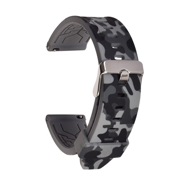 Motif Camouflage Remplacement Bracelet Silicone Pour Samsung Galaxy S Montre 46mm - Gris-1