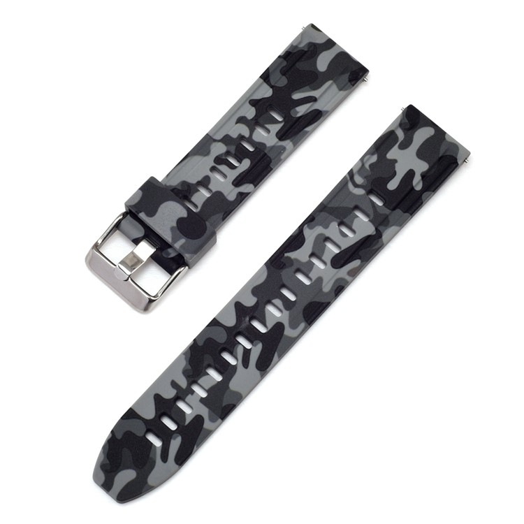 Motif Camouflage Remplacement Bracelet Silicone Pour Samsung Galaxy S Montre 46mm - Gris-2