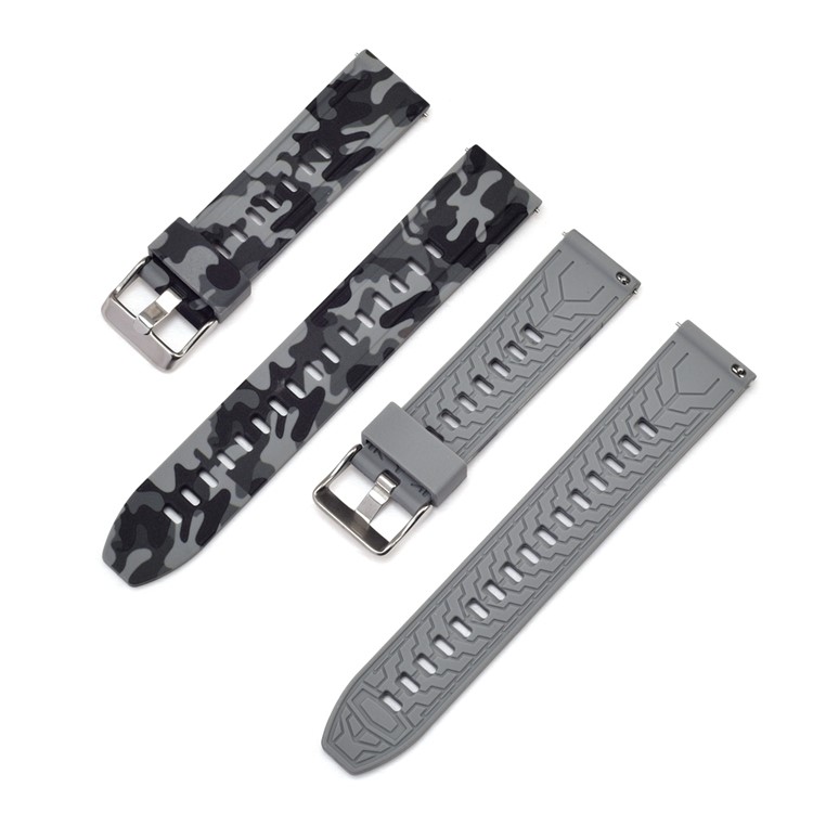 Motif Camouflage Remplacement Bracelet Silicone Pour Samsung Galaxy S Montre 46mm - Gris-7