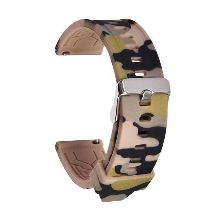 Camouflage Pattern Silicone Watch Strap Replacement for Samsung Galaxy Watch 46mm - Brown-1