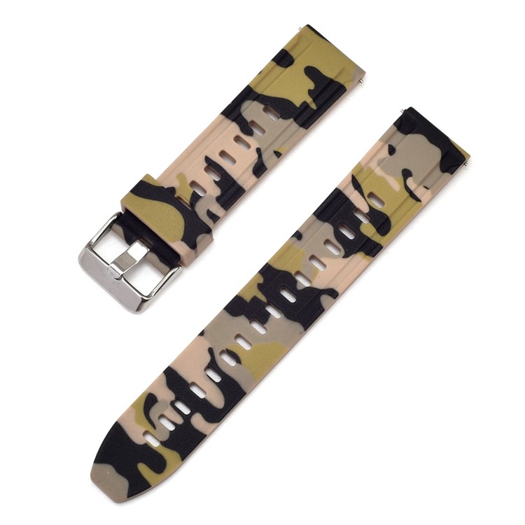 Camouflage Pattern Silicone Watch Strap Replacement for Samsung Galaxy Watch 46mm - Brown-2