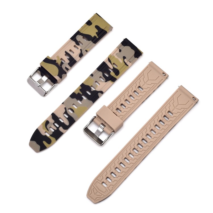 Camouflage Pattern Silicone Watch Strap Replacement for Samsung Galaxy Watch 46mm - Brown-4