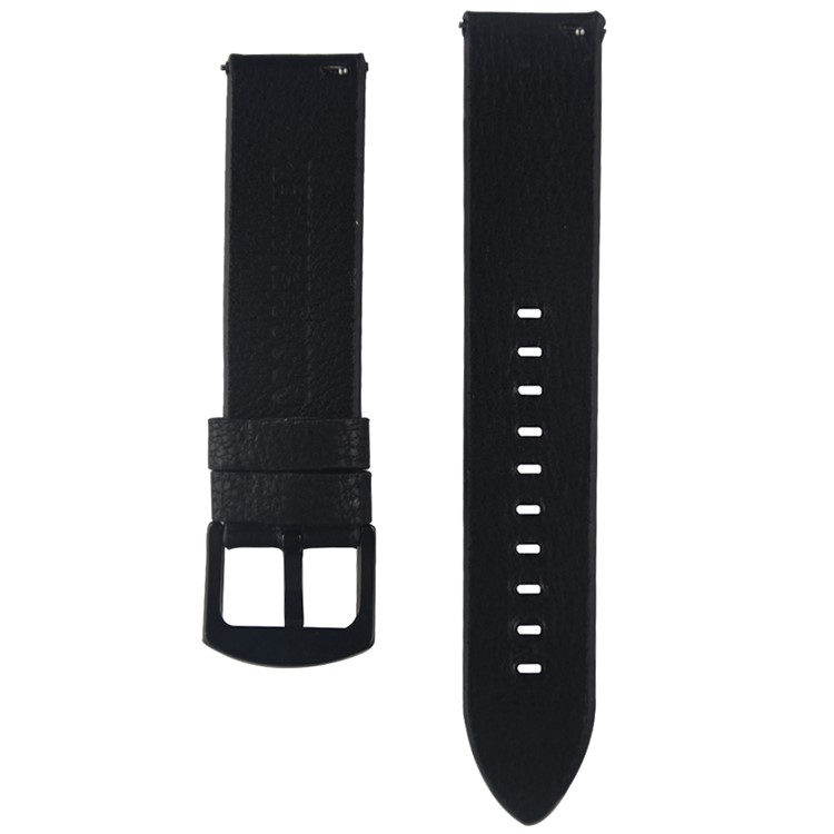 20mm Genuine Leather Watch Band Strap for Samsung Galaxy Watch 42mm - Black-1