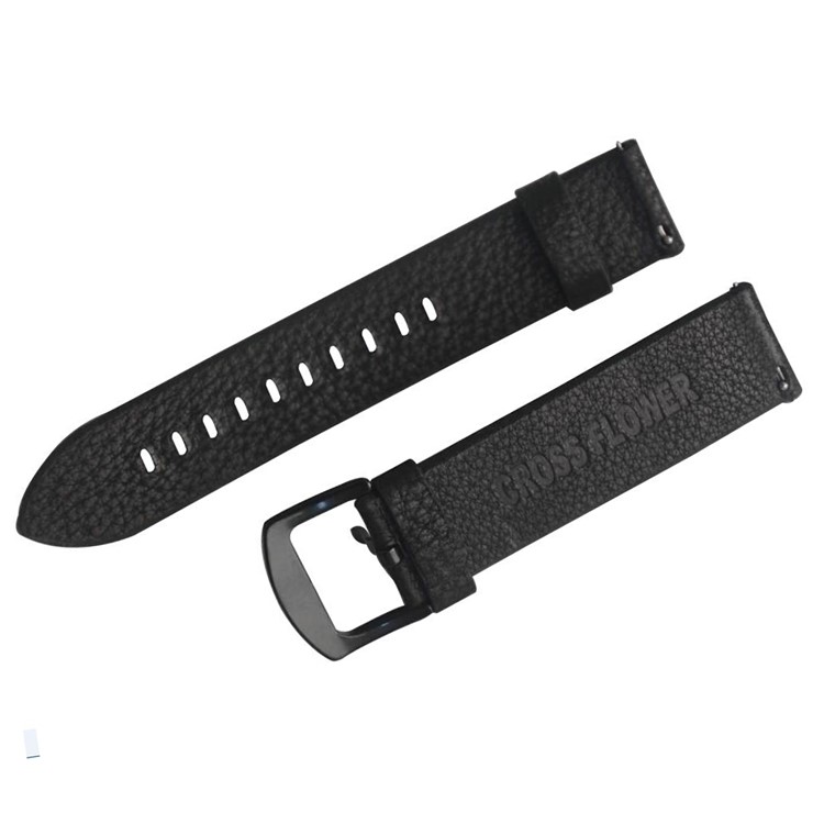 20mm Genuine Leather Watch Band Strap for Samsung Galaxy Watch 42mm - Black-3