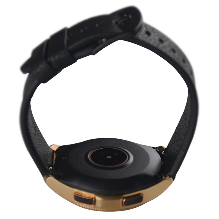 20mm Genuine Leather Watch Band Strap for Samsung Galaxy Watch 42mm - Black-5