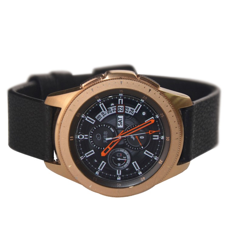 20mm Genuine Leather Watch Band Strap for Samsung Galaxy Watch 42mm - Black-6