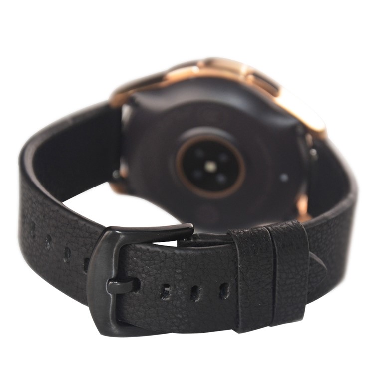 20mm Genuine Leather Watch Band Strap for Samsung Galaxy Watch 42mm - Black-7