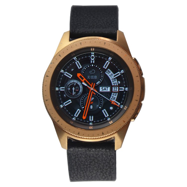 20mm Genuine Leather Watch Band Strap for Samsung Galaxy Watch 42mm - Black-8