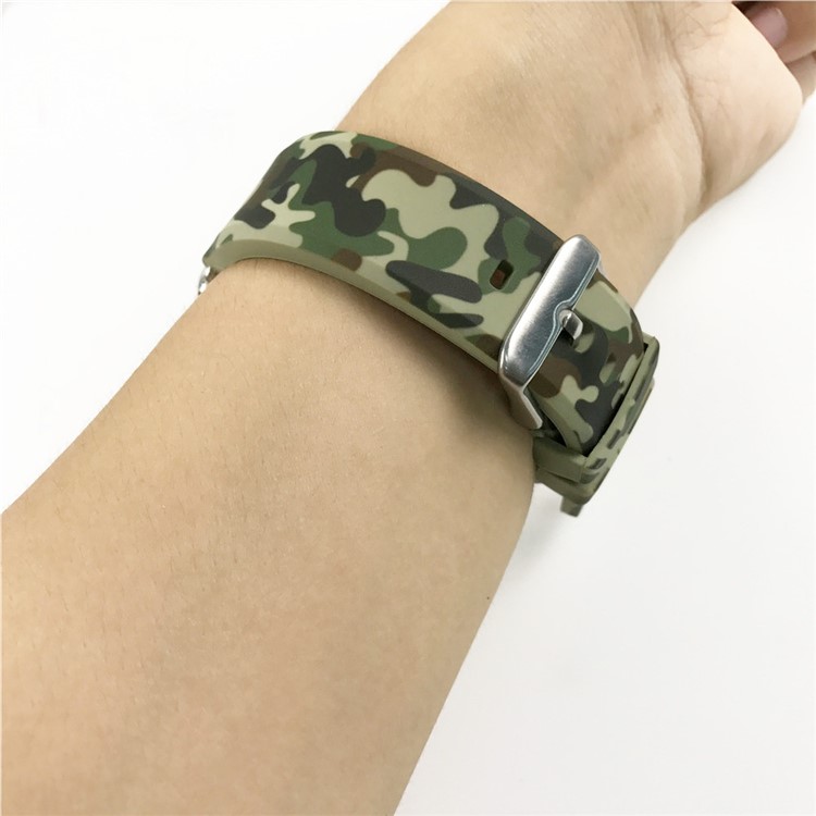 Camouflage Pattern Silicone Watch Band for Apple Watch Series 5 4 44mm, Series 3 / 2 / 1 42mm - Khaki-7