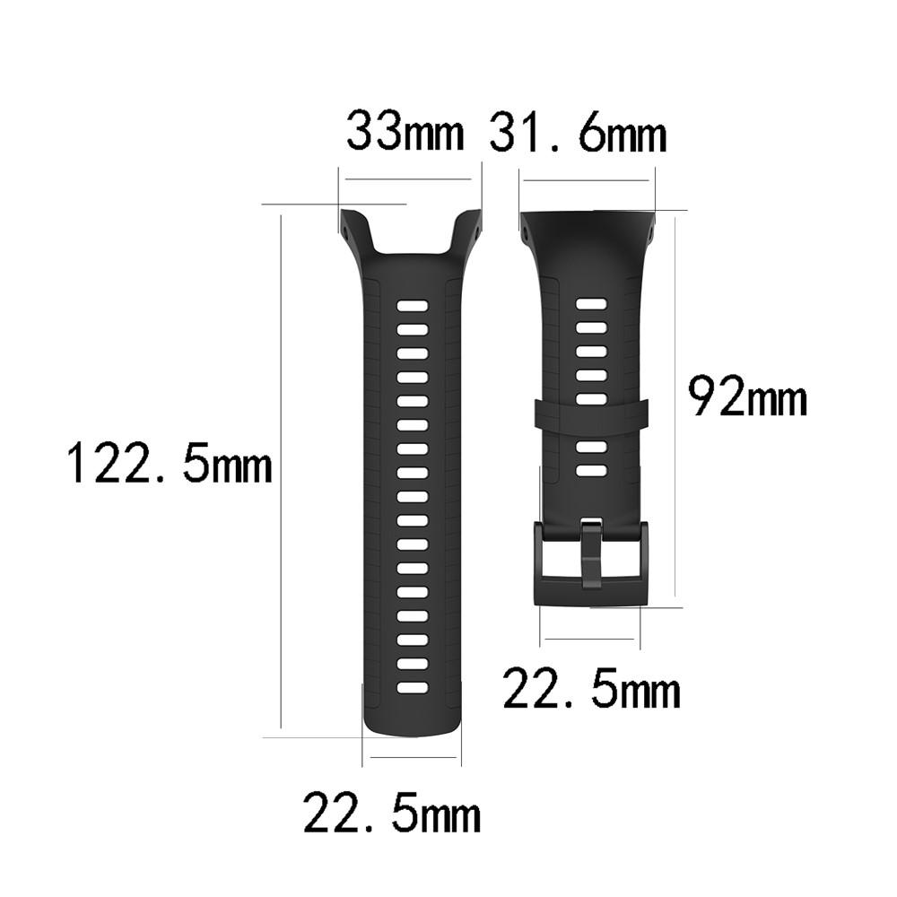 Silicone Smart Watch Band Correa Para Suunto 5 - Negro