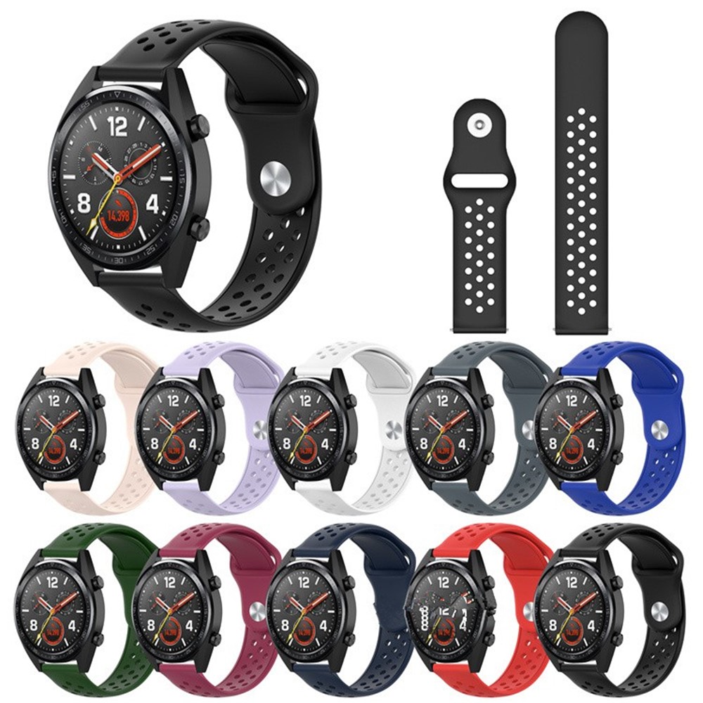 Soft Ventilation Silicone Watch Band Replacement for Garmin Move Luxe/Move Style/Move 3/Move Venu - Black-4