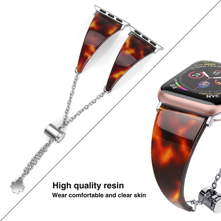 Resin Adjustable Bracelet Strap for Apple Watch Series 5/4 40mm / Series 3/2/1 38mm - Black/Red-2