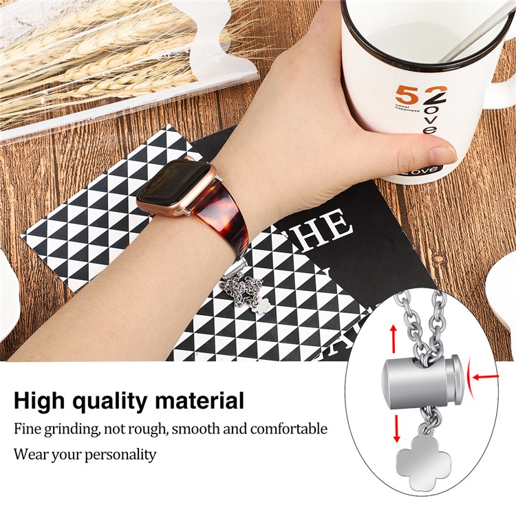 Resin Adjustable Bracelet Strap for Apple Watch Series 5/4 40mm / Series 3/2/1 38mm - Black/Red-7