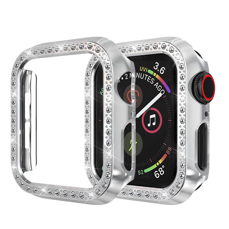 

Single Row Rhinestone Decor PC Watch Cover for Apple Watch Series 3/2/1 38mm - Silver, Apple Watch Series 3 38mm