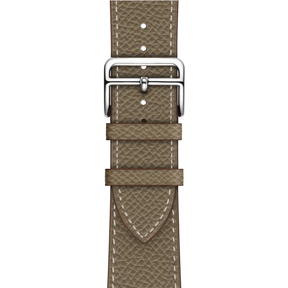 Cross Texture Genuine Leather Smart Watch Wristband Replacement Strap for Apple Watch Series 5/4 40mm / Series 3/2/1 38mm - Grey-4