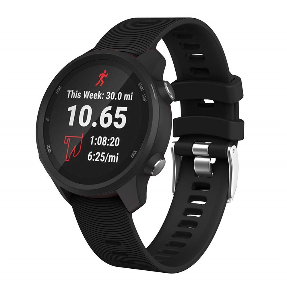 Silicone Smart Watch Band for GarminMove Forerunner 245M/645M/Vivoactive 3t - Black-6