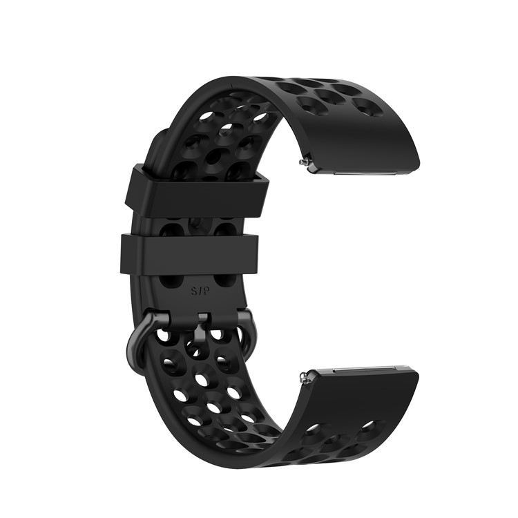 Silicone Smart Watch Replacement Band for Fitbit Versa 2/Versa/Versa Lite - Black-4