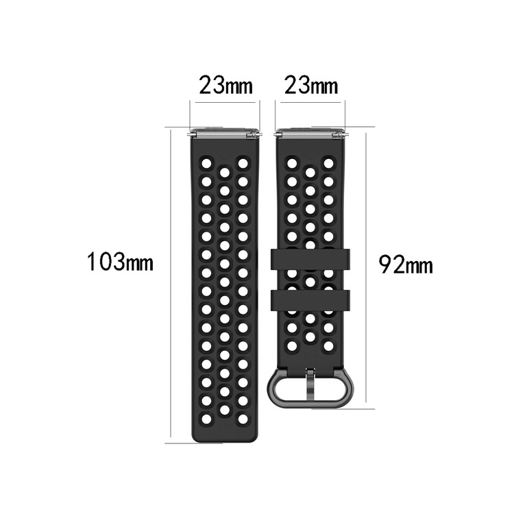 Silicone Smart Watch Replacement Band for Fitbit Versa 2/Versa/Versa Lite - Black-6