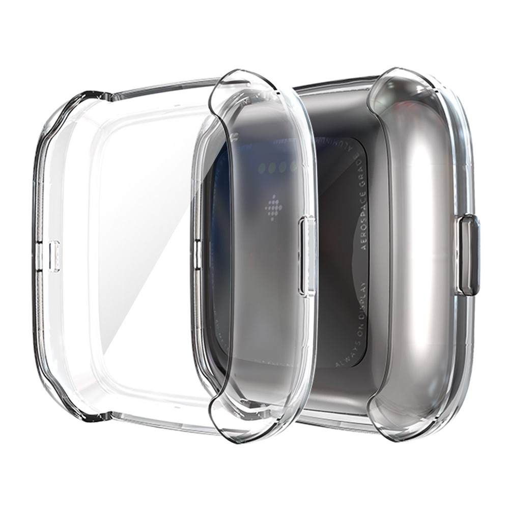 Allseitiger Schutz Galvanisieren TPU Uhroberteil Für Fitbit Versa 2 - Transparent-1