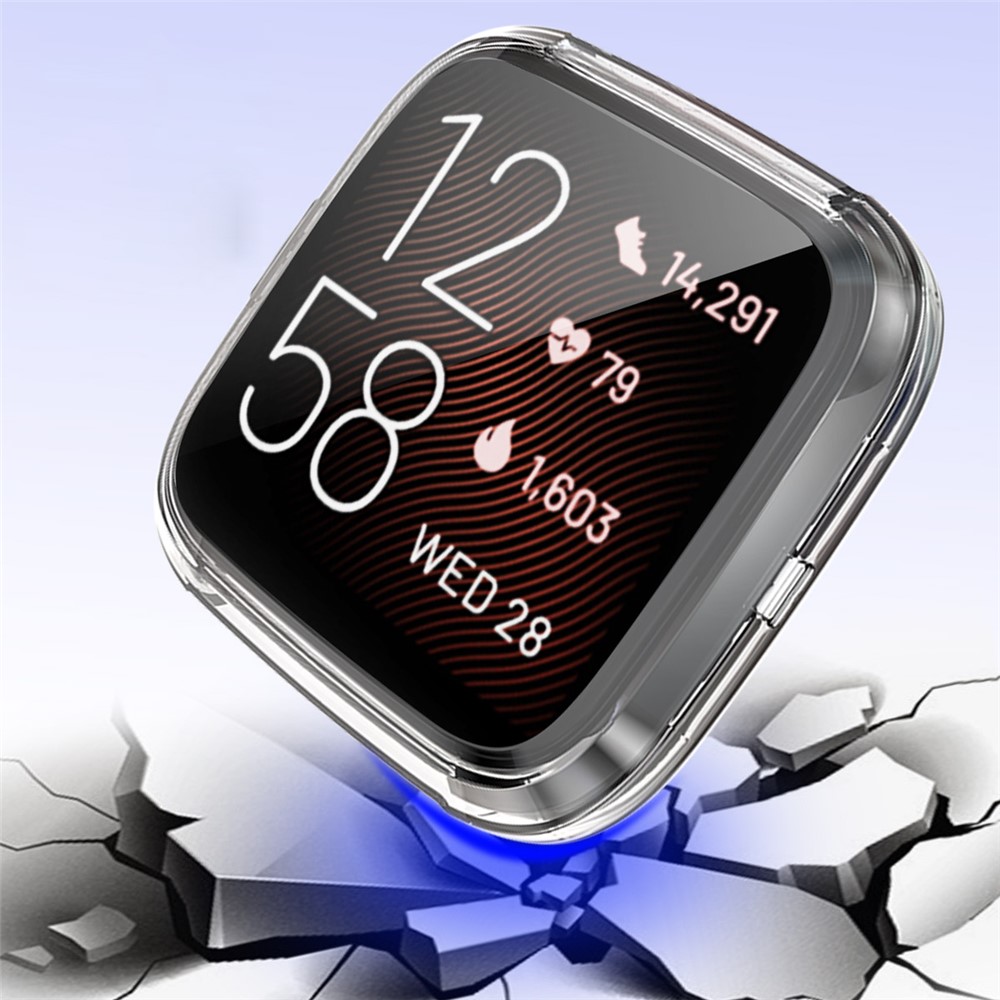Allseitiger Schutz Galvanisieren TPU Uhroberteil Für Fitbit Versa 2 - Transparent-4