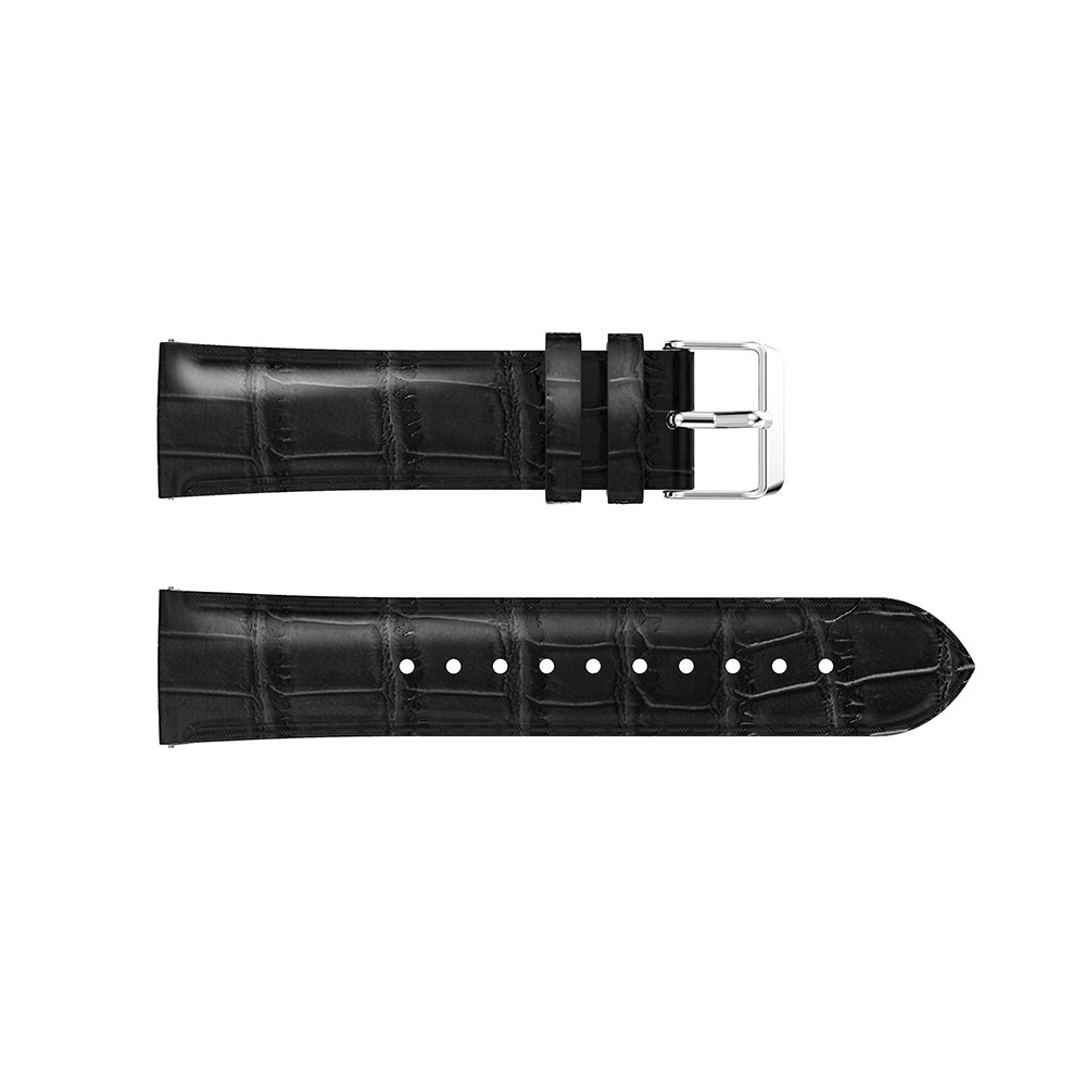 Crocodilo Textura Genuíno Relógio De Couro Substituição Alça Para Samsung Galaxy Assistir 20 Milímetros Ativa - Preto-4