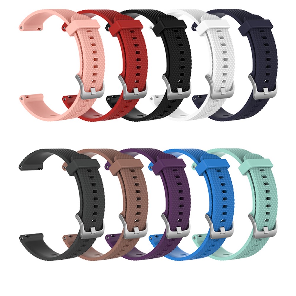 Rautenstruktur Silikon Intelligente Uhrenarmband Für Huawei Uhr GT / 46mm Uhr Samsung Galaxy Usw. - Schwarz-5