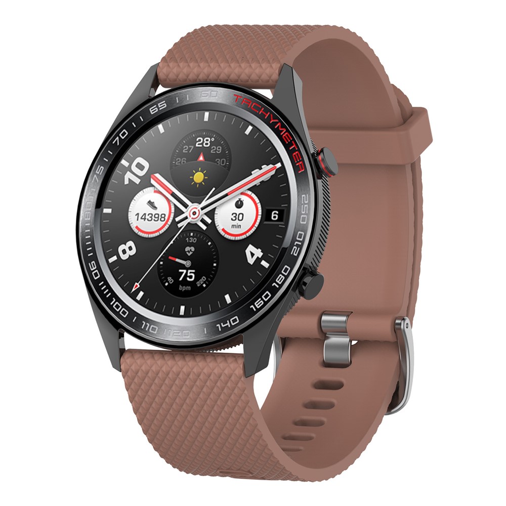 Diamond Texture Silicone Smart Watch Band for Huawei Watch GT/Samsung Galaxy Watch 46mm, etc - Brown-2