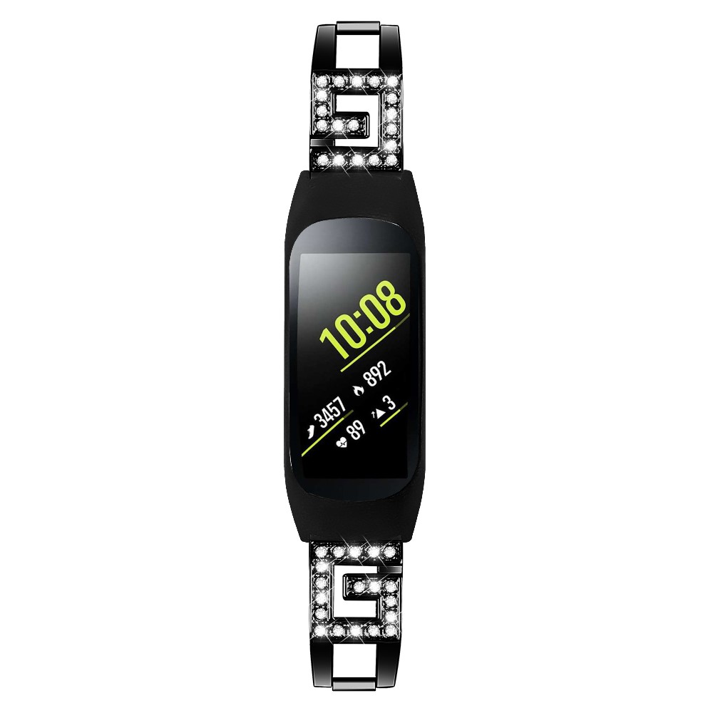 Rhinestone Decor Metal Watch Band Strap for Samsung Galaxy Fit-e SM-R375 - Black-3