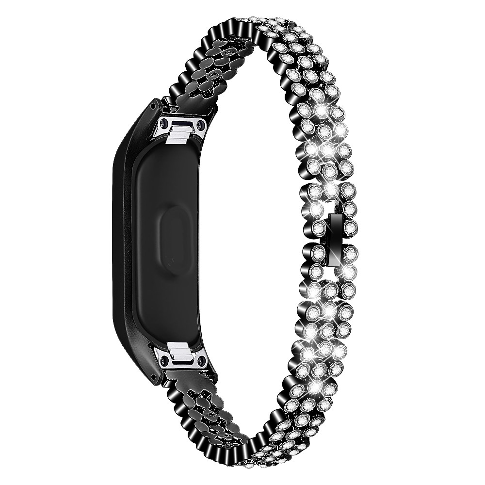 Rhinestone Decor Stainless Steel Watchband Watch Strap for Samsung Galaxy Fit-e/SM-R375 - Black-1