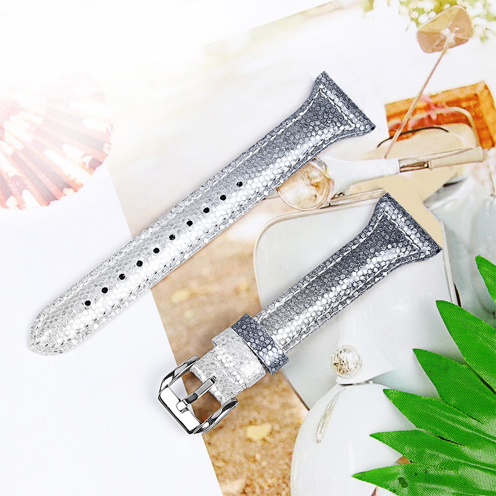 Shining Design Genuine Leather Smart Watchband Strap Replacement for Samsung Gear S3 Frontier - Grey-1