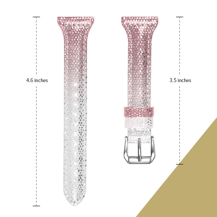 Shining Design Genuine Leather Smart Watch Strap Replacement for Fitbit Versa/Versa Lite/Blaze/Versa 2 - Pink-2